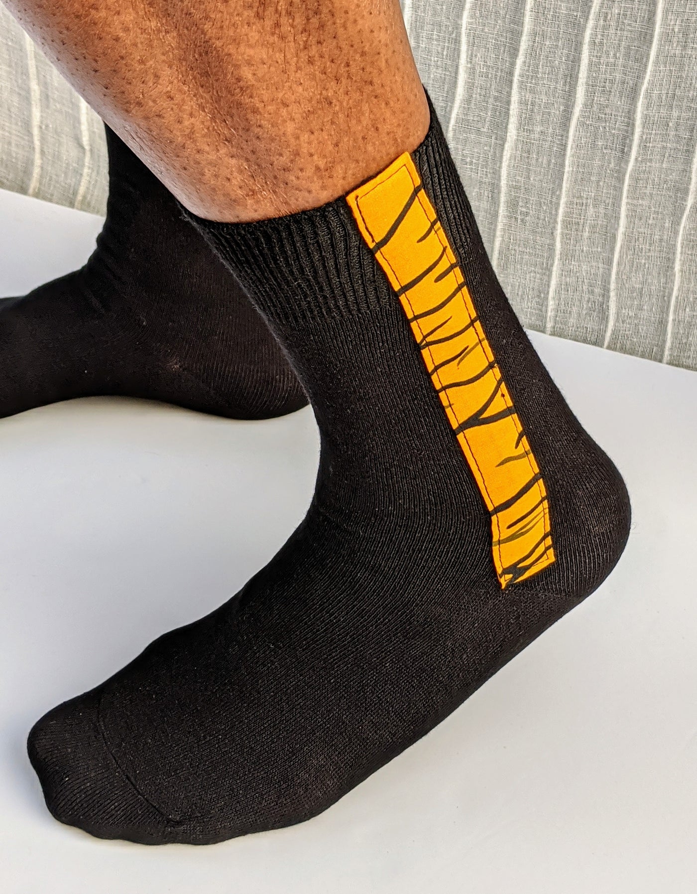 Socks with Yellow Kente print