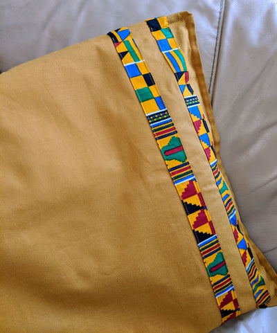 Mustard Kente Stripe Cushion Cover
