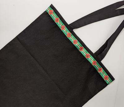 Black tote bag with Dominica flag detail