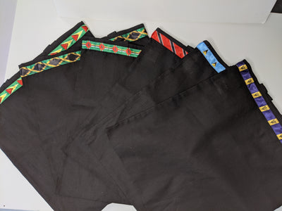 Black tote bag with Dominica flag detail
