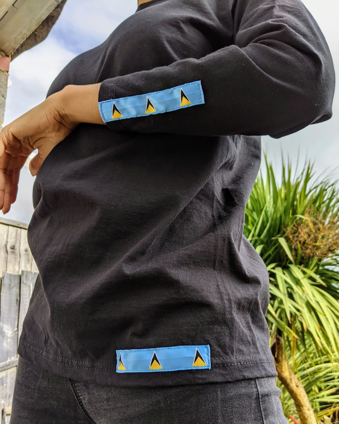 Long sleeve top with St Lucia flag