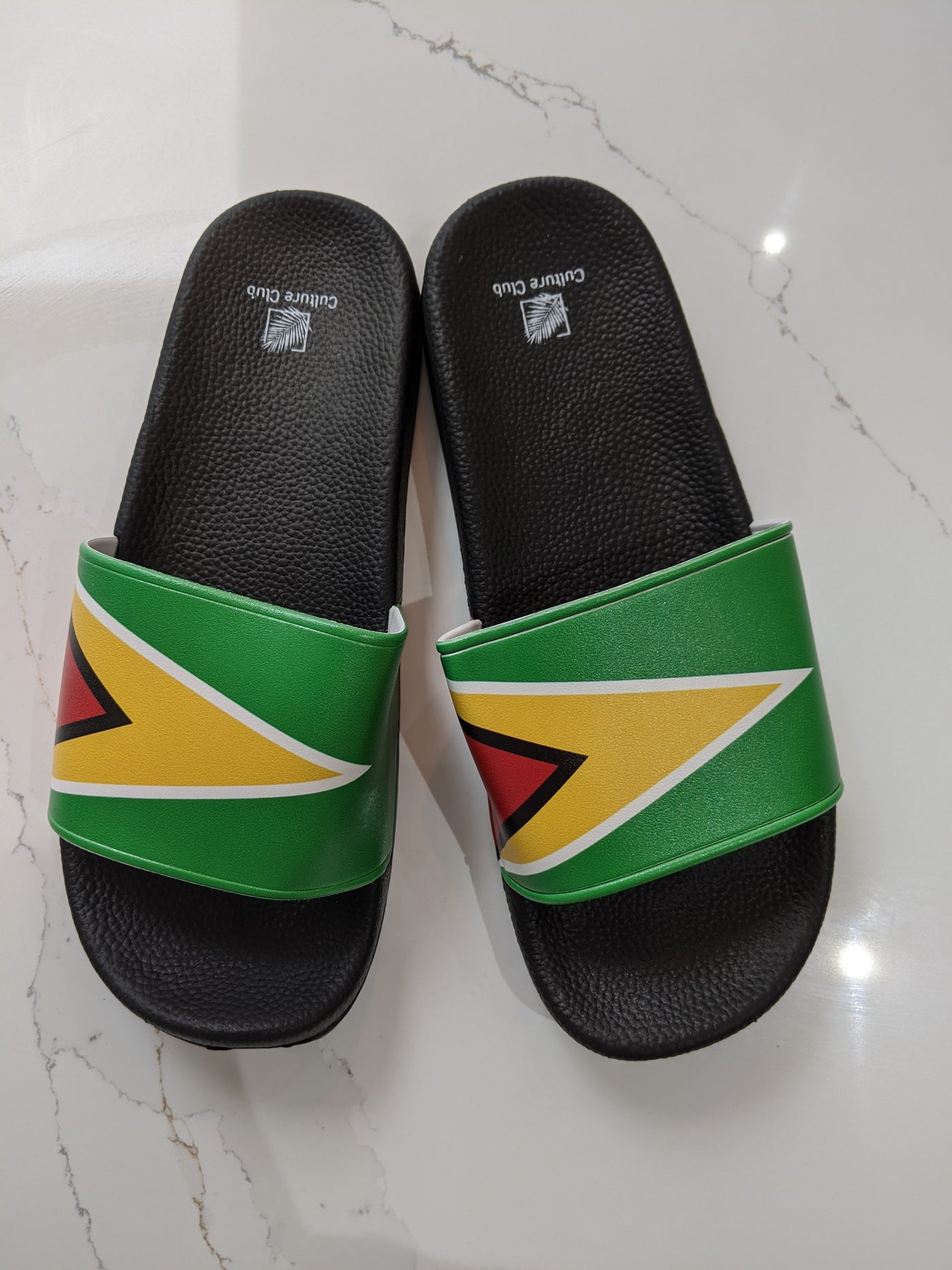 Guyana Flag Sliders - Black Sole